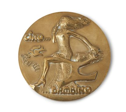 null DALIDA (1933/1987): Chanteuse et actrice. 1 médaille en bronze florentin représentant...