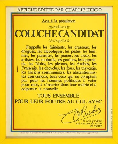 COLUCHE (1944/1986): French humorist and...