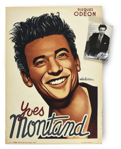  YVES MONTAND (1921/1991): French singer and actor. 1 original French poster of the...