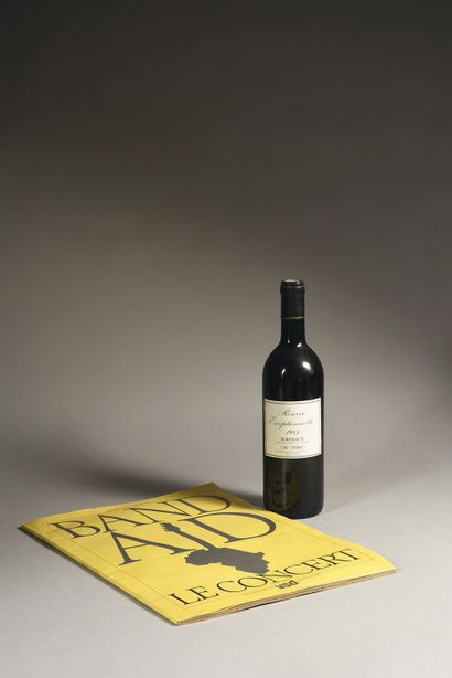  BAND AID: 1 bouteille de vin de Bordeaux - Réserve Exceptionnelle 1985 numérotée...
