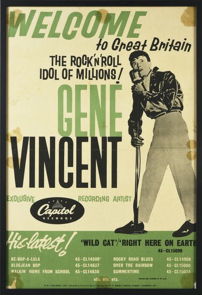  GENE VINCENT (1935/1971): Chanteur américain de rock'n'roll et de rockabilly. 1...
