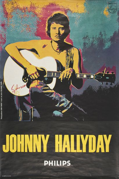 JOHNNY HALLYDAY (1943/2017): Chanteur et acteur. 1 affiche originale éditée par...