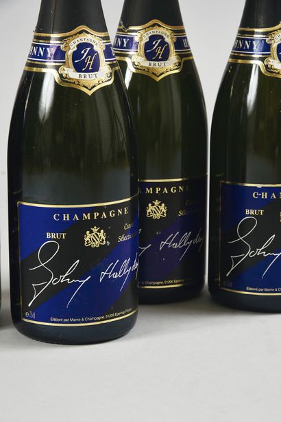  JOHNNY HALLYDAY (1943/2017): 4 bouteilles originales de champagne JOHNNY HALLYDAY...