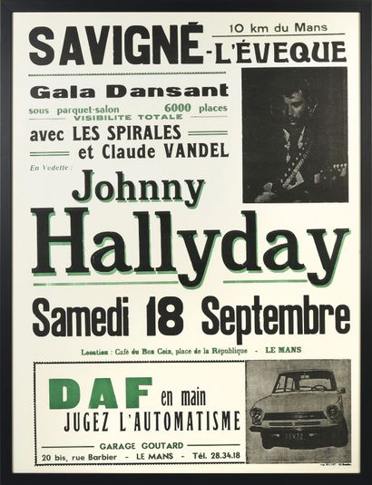  JOHNNY HALLYDAY (1943/2017): Chanteur et acteur. 1 affiche originale de l'artiste...