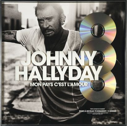 null JOHNNY HALLYDAY (1943/2017): Singer and actor. 1 Triple diamond disc "Mon pays...
