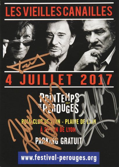  JOHNNY HALLYDAY (1943/2017): Singer and actor. 1 Flyer advertising the Vieilles...