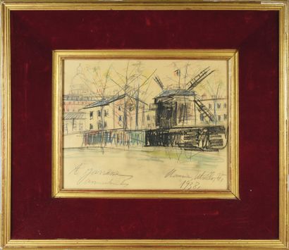 null MUSIC-HALL/MAURICE UTRILLO (1883/1955): 1 original drawing of the famous Montmartre...