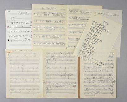  JEAN FERRAT (1930/2010): Author, composer and performer. 1 original typescript of...