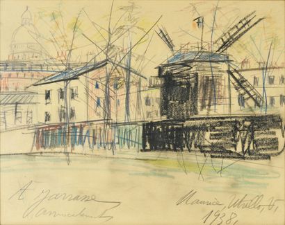  MUSIC-HALL/MAURICE UTRILLO (1883/1955): 1 original drawing of the famous Montmartre...