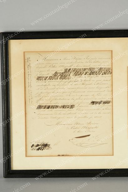 NICOLAS Ier, empereur de Russie (1796-1855) 
Autograph letter signed "Nicolas", addressed...