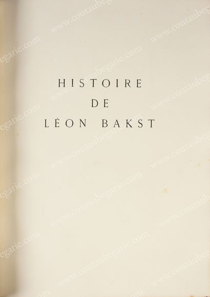LEVINSON André Histoire de Léon Bakst, published by the Société d'Éditions et de...