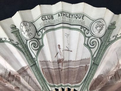 null SPORTS - JEAN BOUIN, Club Athlétique de la Société Générale, vers 1913 Eventail...