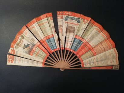 null TRAVEL - Les chemins de fer de l'Ouest c.1895-1910 Large advertising fan for...