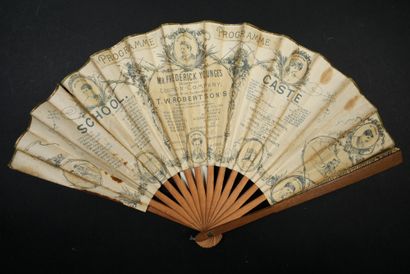 null COSMETIC PARFUMS- Rare folded fan, late 19th century, the double sheet of paper...