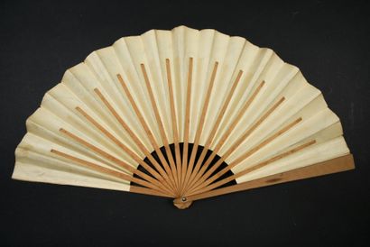 null FASHION - ERNEST KEES. Folded fan, circa 1900, the printed paper sheet of a...