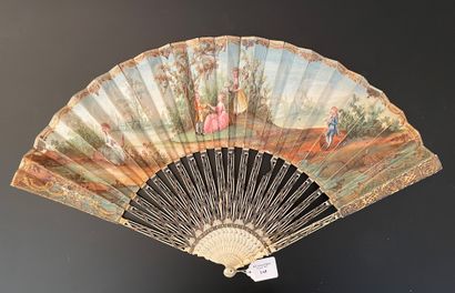 null Zig-Zags, ca. 1770-1780
Folded fan, the double gouache-painted paper sheet of...