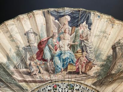 null Wedding in the antique style, circa 1740-1750
Folded fan, the leaf in skin,...