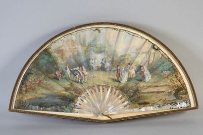 null 
The village accordion, circa 1900-1920

Folded fan, the painted skin sheet...