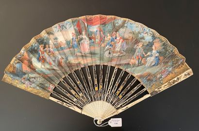 null Divertissements des beaux jours, circa 1770- 1780
Folded fan, the double sheet...