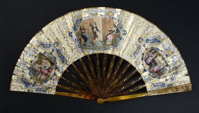 null Spanish dance, circa 1830
Folded fan, the double sheet of lithographed, embossed...