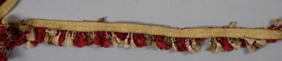 null Set of seven tiebacks, 17th century style, gold system braid trimmed with cream...