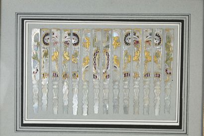 null Ivoire, XVIIIe siècle
Fragments de brins d'éventails en ivoire*, découpé, gravé,...