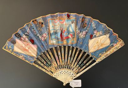 null Les plaisirs lointains, ca. 1770-1780
Folded fan, the double sheet in gouache...