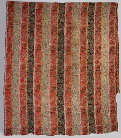 null Shawl, Kerman, Persia, late 19th-early 20th century, woven wool with floral...