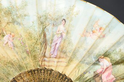 null B. Sivard, The sweetness of spring, circa 1920
Folded fan, the double sheet...