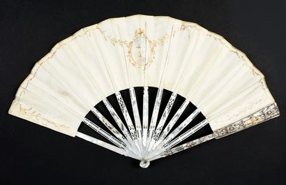 null Adonis going hunting, circa 1780
Folded fan, painted skin sheet of Venus trying...