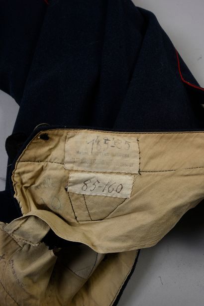 null 558. Four uniform pants, Third Republic, bridge breeches and buttoned fly in...