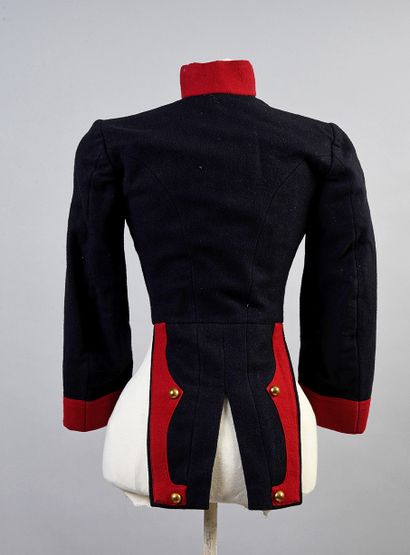 null Empire style infantryman's outfit for a boy, blue cloth suit, collar and sleeve...