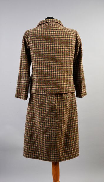 null 541. Suit designed by Balenciaga, circa 1960, suit in multicolored houndstooth...