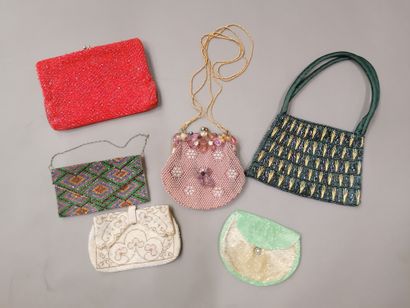 null 535. Six reticules and evening clutches, 1940-1960 approximately, five embroidered...