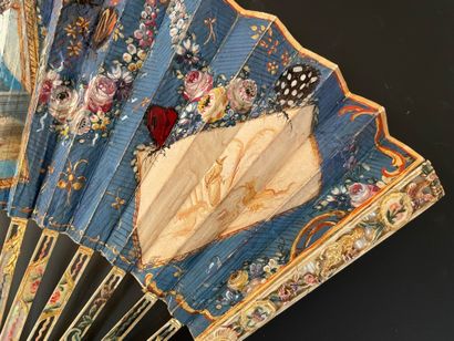 null Les plaisirs lointains, ca. 1770-1780
Folded fan, the double sheet in gouache...