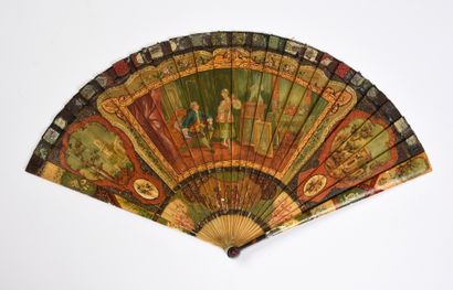 null Evening by the fire, circa 1900
Broken bone fan painted with an interior scene...