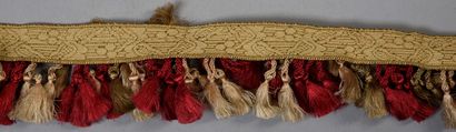 null Set of seven tiebacks, 17th century style, gold system braid trimmed with cream...