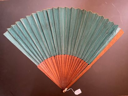 null The green plain, circa 1790
Large folded fan, the double sheet in green plain...