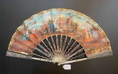 null The Concert in the Garden, ca. 1770-1780
Folded fan, the painted skin leaf of...
