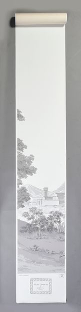 null Italian Landscape, papier peint panoramique complet en dix lés, manufacture...