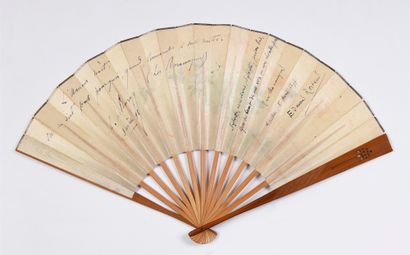 null Dedication of Edmond Rostand, circa 1895
Folded fan, the double sheet of paper...