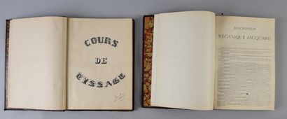 null Cours de tissage manuscrit de Joseph Jarrosson, 1890-1892, cours en deux volumes...