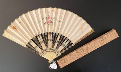 null Chinese inspiration, circa 1760
Folded fan, the double sheet in gouache paint....