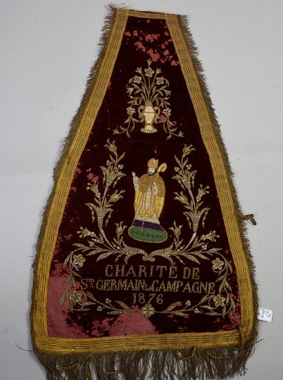 null Deux chaperons de chariton, Charité de Saint Germain La Campagne, 1876, velours...