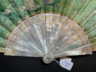 null The Sweetness of Spring, ca. 1890
Folded fan, the paper sheet lined with skin...