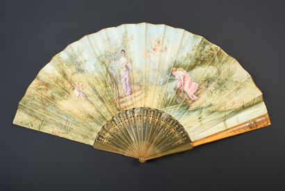 null B. Sivard, The sweetness of spring, circa 1920
Folded fan, the double sheet...