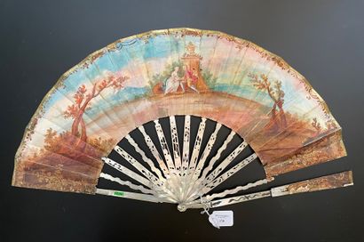 null The Concert in the Garden, ca. 1770-1780
Folded fan, the painted skin leaf of...