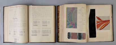 null Cours de tissage manuscrit de Joseph Jarrosson, 1890-1892, cours en deux volumes...
