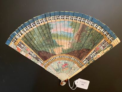 null The declaration, circa 1720
Fan of broken type in ivory* cut and painted with...
