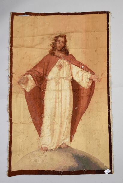 null Le Christ rédempteur, tapisserie, manufacture d'Aubusson, fin du XIXe-début...